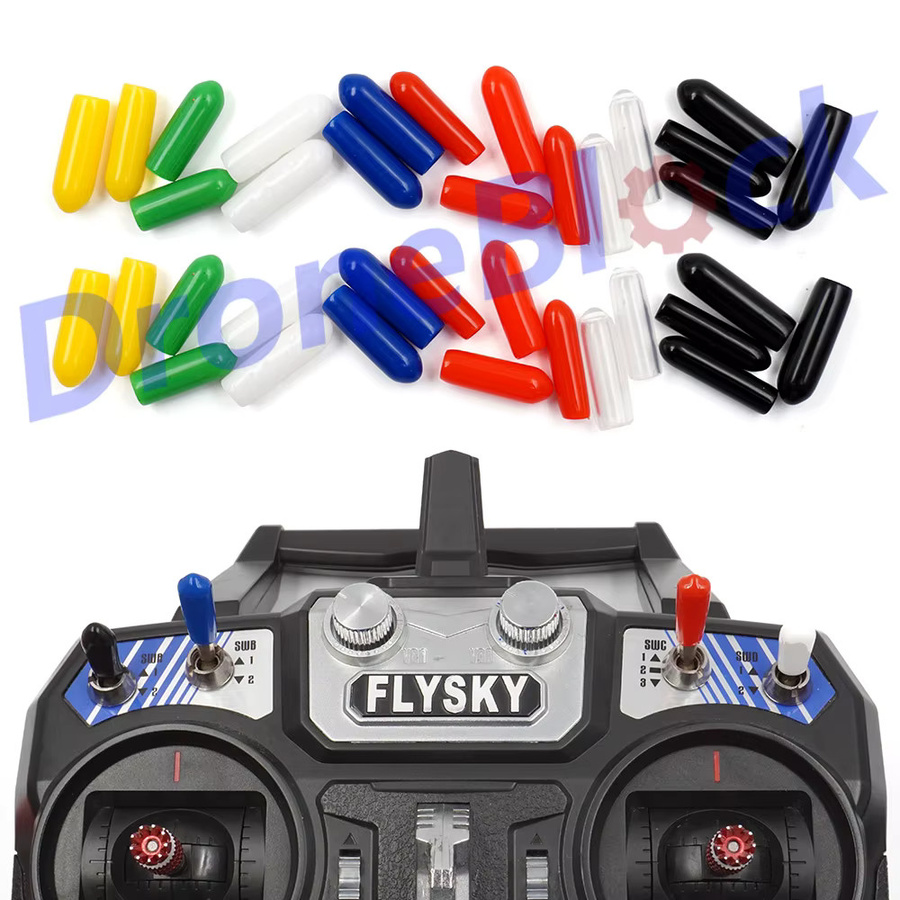 Elechawk 36-teiliges Set bunte Gummi-Anti-Rutsch-Kappen für RC-Senderschalter, passend für Jumper T16 T18 FrSky X9D QX7 Flysky Spektrum DX8e - Bild 3