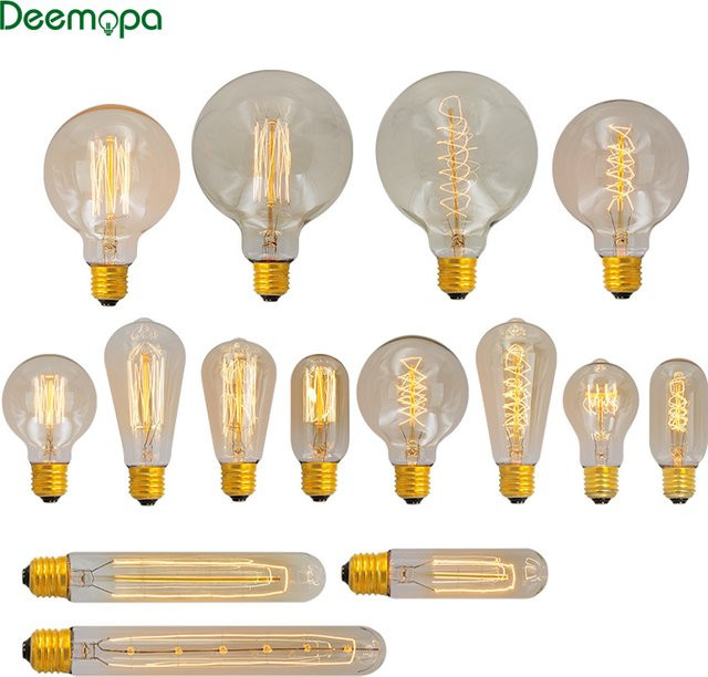 DEEMOPA Edison Retro-Glühbirne E27, dimmbar, 40 W, warmweiß, transparentes Glas - Bild 1