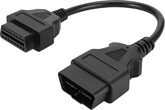 CosyHome OBD 16Pin Diagnoseadapter Verlängerungskabel Stecker auf Buchse, Grau/Schwarz, Länge: 0,3 m - Bild 1