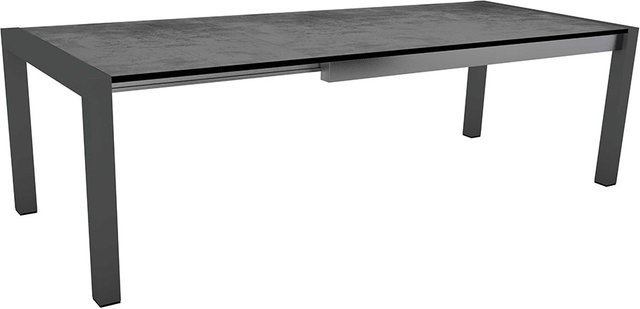 Stern Ausziehtisch Silverstar 2.0 aus Aluminium in Anthrazit mit Tischplatte in Zement-Dekor, B/T/H: 174 x 90 x 75 cm (ausziehbar auf 214/254 cm) - Bild 1