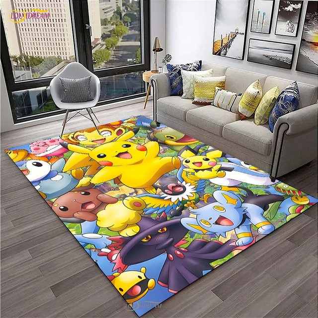 Miniso Pokemon Pikachu Rutschfeste Bodenmatte für Kinder, Mehrfarbig, B: 120 cm, T: 160 cm - Bild 1