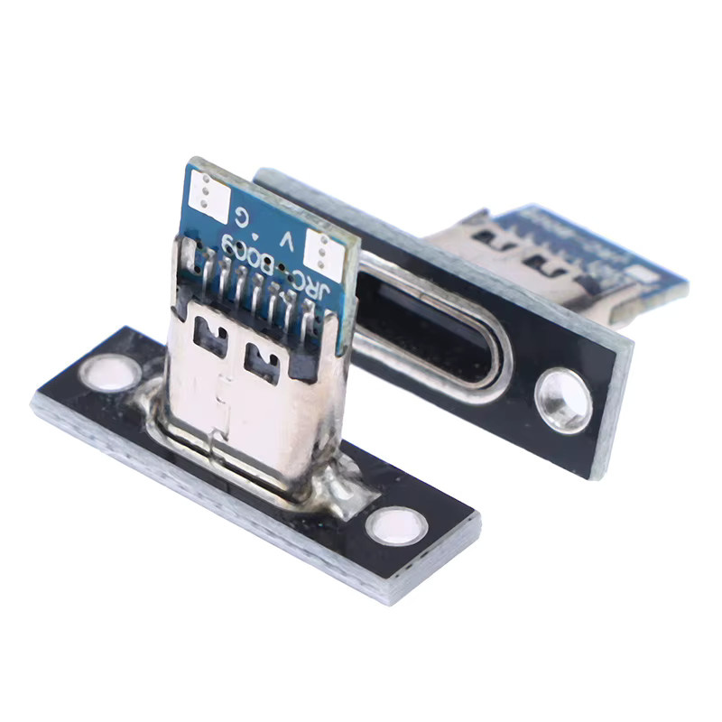 ESHYLALA 10er Set USB 3.1 Typ-C Buchsen mit Befestigungsplatte in Silber - Bild 2