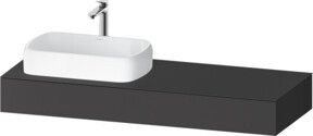 Duravit Konsole Qatego in Grau mit einem Ausschnitt für Waschbecken links, B/T/H: 140 x 55 x 17 cm - Bild 1