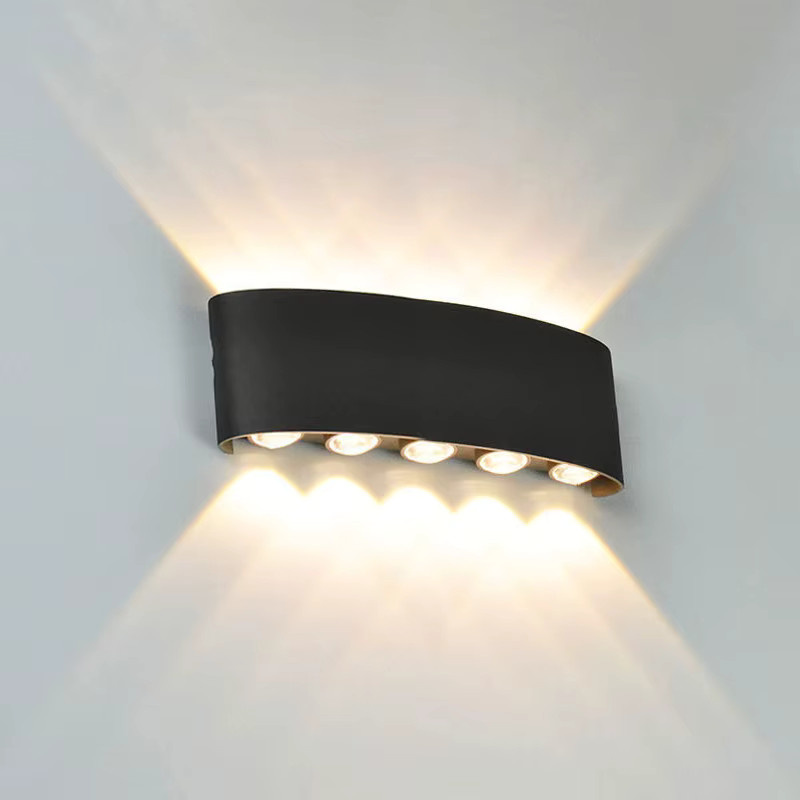 Si Solar LED Außenwandleuchte in Schwarz für Garten und Innenraum mit Up-and-Down-Beleuchtung und warmweißem Licht - Bild 2
