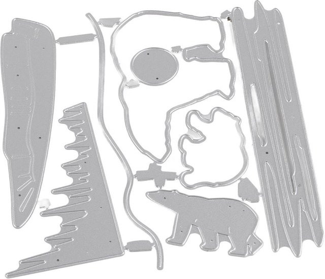 GoolRC Metall Stanzformen für Scrapbooking und Kartenherstellung Weihnachten in Silber und Weiß - Bild 1