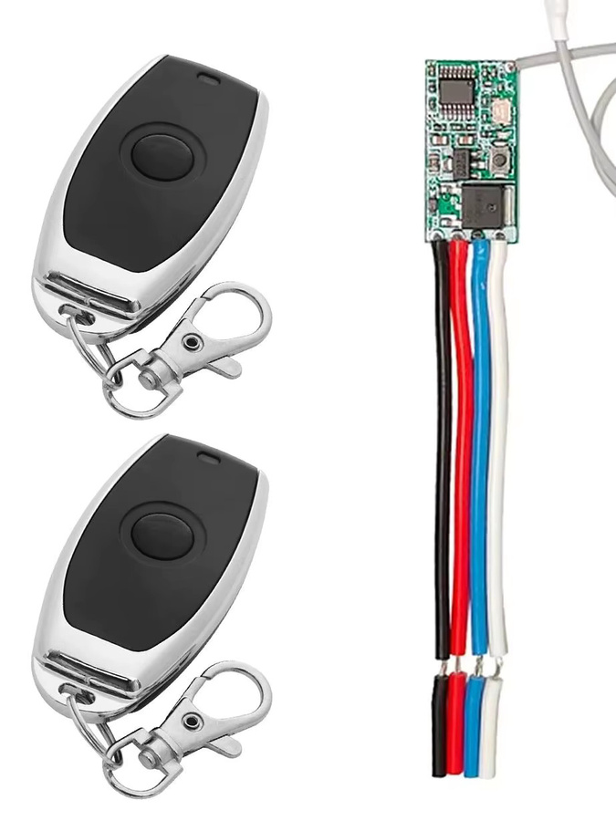 QIACHIP Mini RF Funk-Relais-Empfänger und Sender Set mit LED-Anzeige für 3,6V bis 24V DC, 433MHz drahtloser Schalter für Lampen und Controller - Bild 1