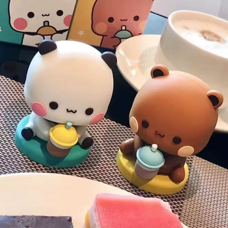 Niedliche Panda Bär Figur Bubu Dudu Kawaii Cartoon Miniatur als Dekoration - Bild 3