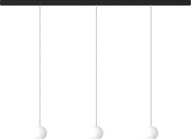KOMOT KOS Trio S LED-Pendelleuchte Schiene Schwarz matt mit Opalglas und Tunable White 200 cm - Bild 1
