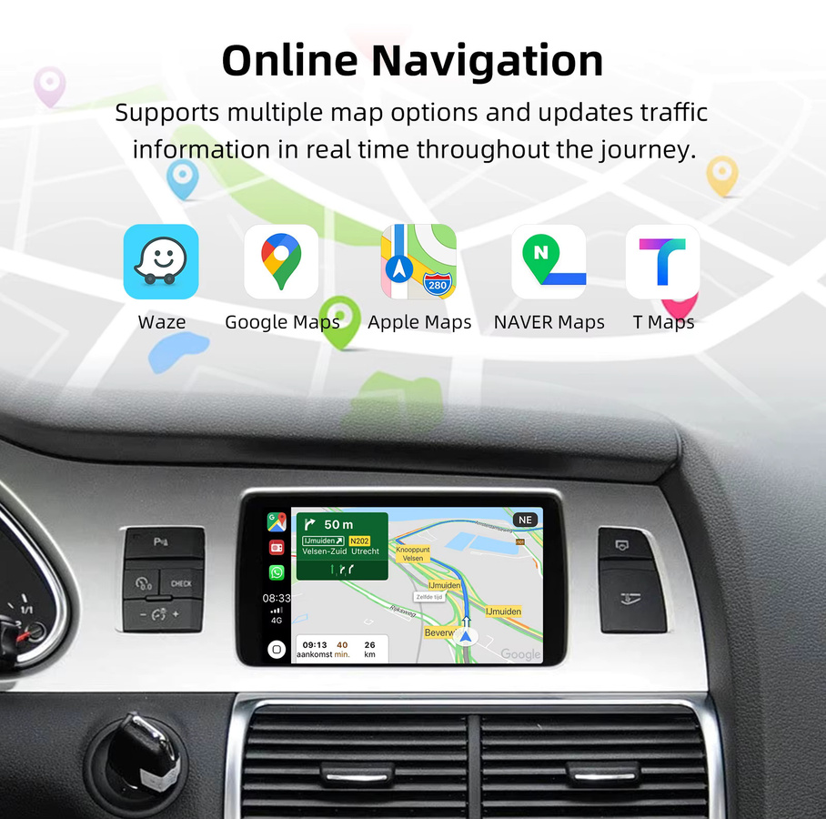 ANYFAR OEM Bildschirm-Upgrade-Decoder-Box für Audi A6 und Q7 2009-2015 mit CarPlay und Android Auto, 6,5 Zoll, Schwarz - Bild 6