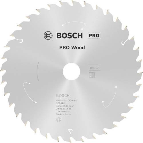 Bosch Hartmetall Kreissägeblatt Standard for Wood für Akkusägen mit 36 Zähnen, Durchmesser: 165 mm, Bohrung: 20 mm - Bild 1