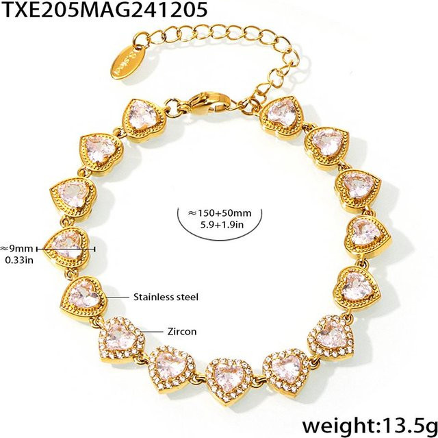 Lucky Star Jewelry Halskette Armband, Edelstahl, Gold, Zirkonia, Damen - Bild 1