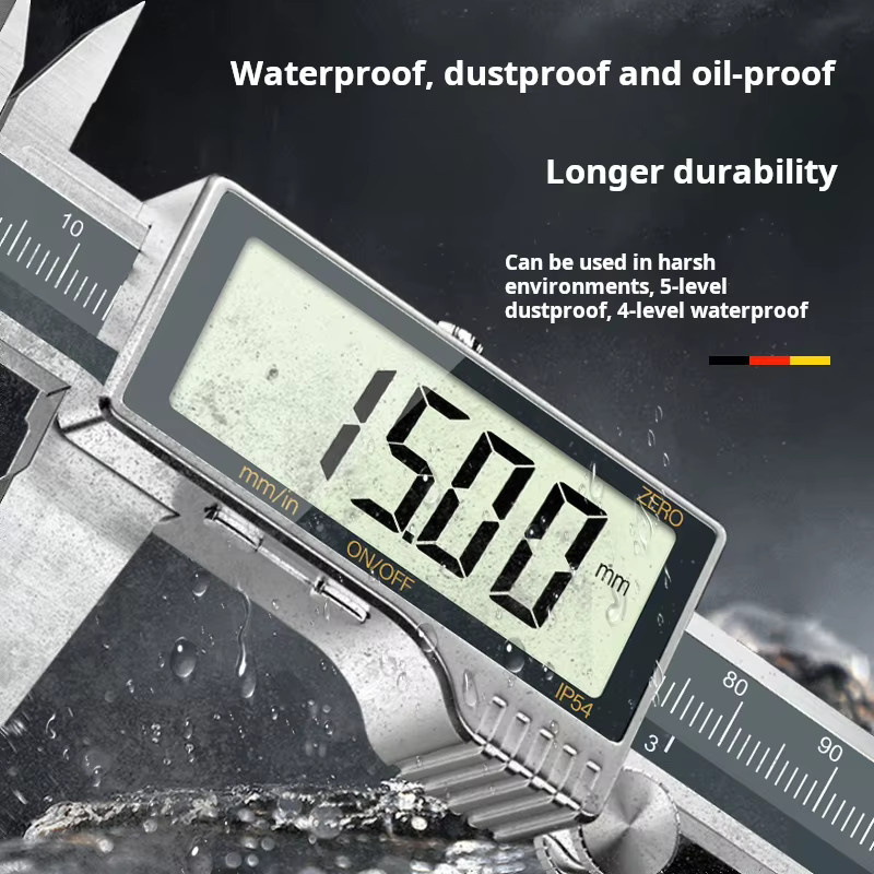 Syntek Digital-Messschieber aus Edelstahl in Silber mit HD-Vollbild und IP54-Schutz - Bild 3