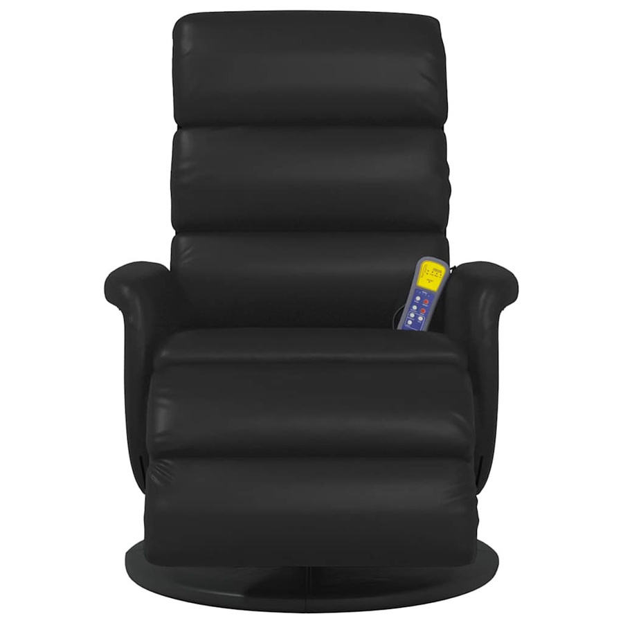 vidaXL Massagesessel Schwarz mit integriertem Fußteil aus Kunstleder und Schaumstoff - Bild 4