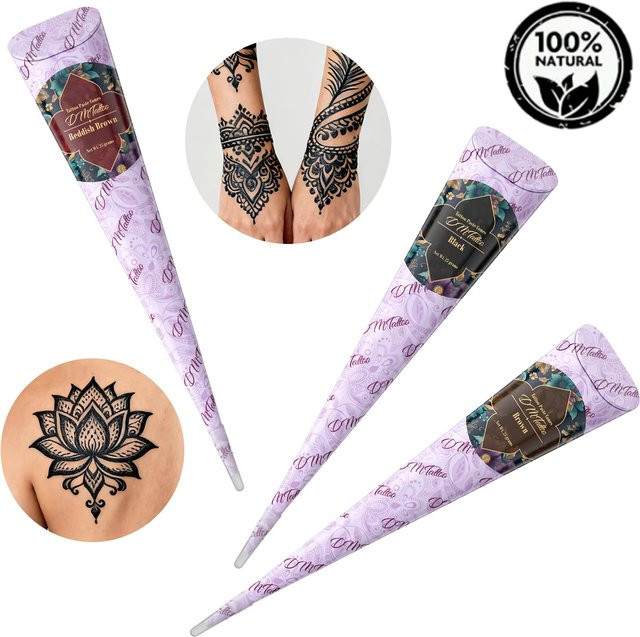 DMTATTOO Henna-Creme, braun, semi-permanent, Unisex - Bild 1