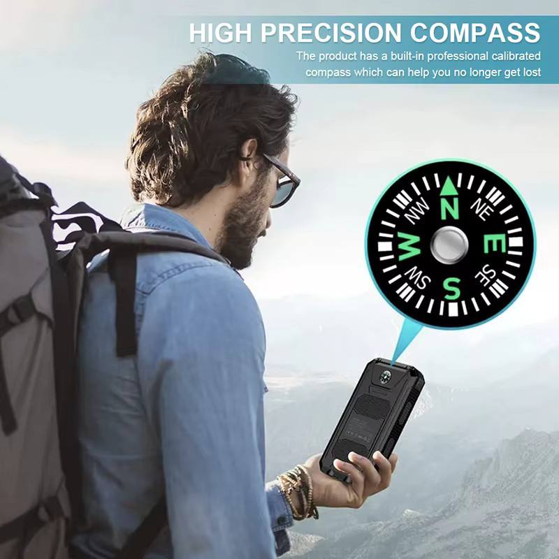 Solar Power Bank 80000 mAh Tragbare Externe Batterie mit starkem LED Licht für Smartphones in Blau oder Schwarz - Bild 5