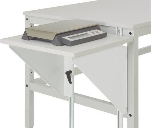 Manuflex AU0004.7035 Höhenverstellbarer Tischansatz für Arbeitstische und Werkbänke, Lichtgrau, B: 80 cm, T: 50 cm - Bild 1