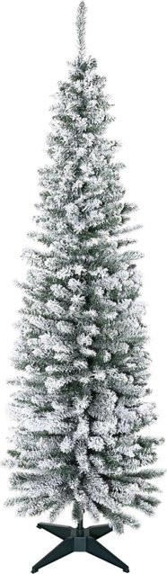 Furnicato Künstlicher Weihnachtsbaum mit beschneiten PVC-Zweigen und Metallständer, Grün-Weiß, Höhe: 210 cm - Bild 1