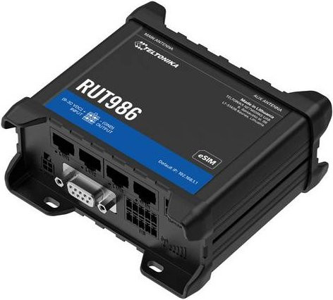 Teltonika Networks RUT986 eSIM 4G LTE Router für IoT Gateways in Schwarz - Bild 1