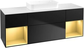 V&B Waschtischunterschrank Finion in Gold und Blau lackiert, B/T/H: 160 x 60,3 x 50,1 cm - Bild 1