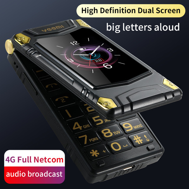 YeeMI M7+ 4G Robustes Flip-Telefon in Schwarz mit Dual-SIM, Dual-Screen und großem 6800 mAh Akku - Bild 1
