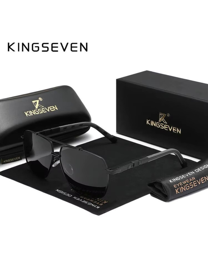 KINGSEVEN Sonnenbrille, square, Metal, black, unisex, polarisiert - Bild 4
