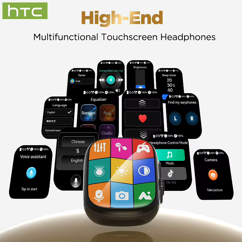 HTC NE72 Bluetooth TWS In-Ear-Sportkopfhörer mit AI-Übersetzungsfunktion in Schwarz - Bild 2