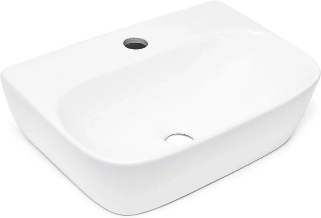 Swiss Aqua Technologies Hängewaschbecken aus Keramik in Weiß, B/T/H: 43 x 30 x 12 cm - Bild 1