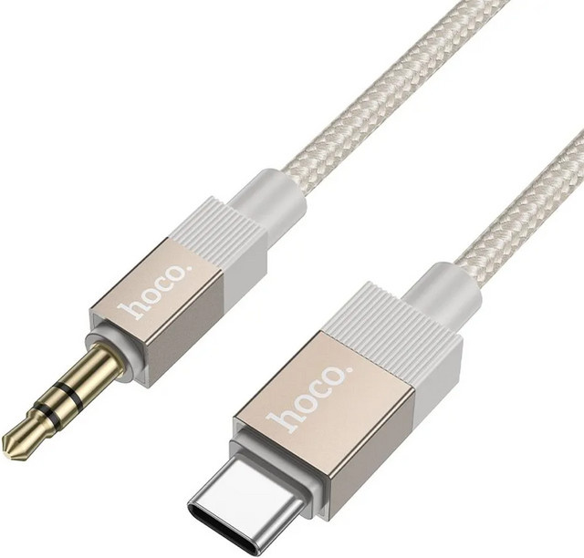HOCO UPA32B Audio-Kabel USB-C auf 3,5mm Klinke in Gold, 1m - Bild 1
