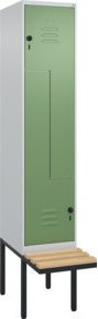 C+P Z-Spind Classic PLUS Sitzbank mit 2 Fächern und Sicherheits-Drehriegel, Buche-Hartholz, B/T/H: 212 x 40 x 81,5 cm - Bild 1
