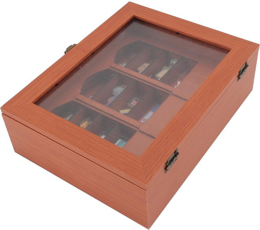 OutsideWorld Mini Angst-Bücherregal Ornament aus Holz in Braun zur Stressbewältigung - Bild 1