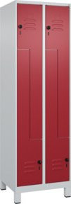 C+P Z-Spind Classic PLUS mit 4 Fächern, Stahl, Grau/Rot, H x B x T: 195 x 60 x 50 cm - Bild 1