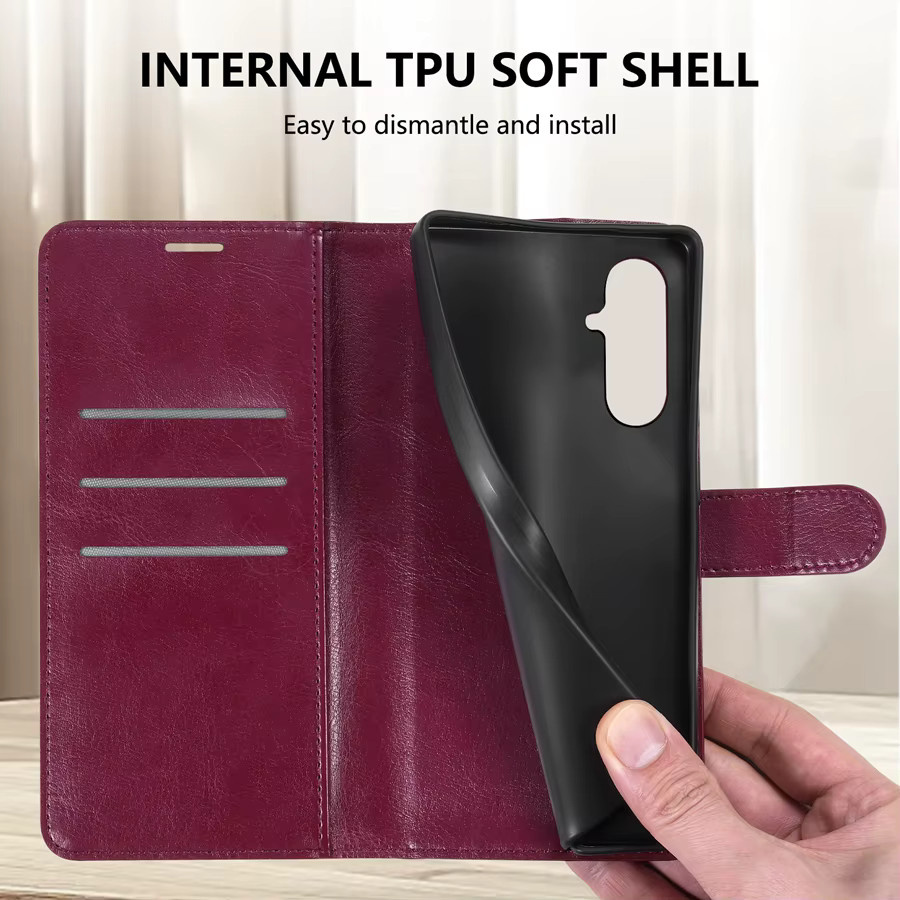 JGG Leder-Brieftasche mit Magnetverschluss und Kartensteckplatz für Samsung Galaxy A07 A14 A15 A16 A17 A26 A35 A36 A53 A54 A55 A56 in Blau - Bild 5