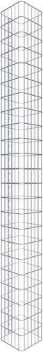 Gabiona Gabionensäule aus verzinktem Stahl, silbergrau, B/T/H: 32 x 32 x 230 cm - Bild 1