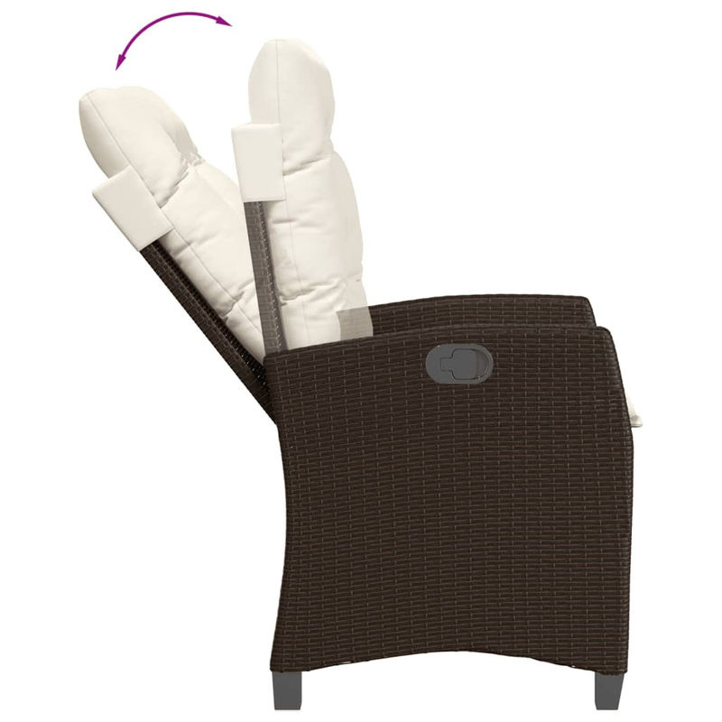 Vidaxl Gartenmöbel-Set aus Polyrattan mit Kissen und Glastisch, 5-teilig, Braun, Modernes Design - Bild 4