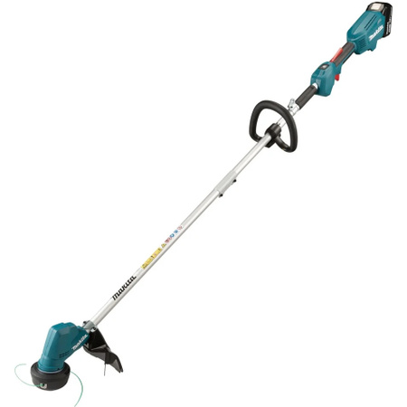 Makita Akku-Rasentrimmer DUR192LRT1 18V mit 6,0 Ah Akku und Ladegerät in Blau/Schwarz