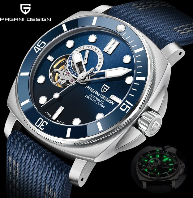 PAGANI DESIGN Armbanduhr Automatik, Edelstahl, Saphirglas, Grün, Herren - Bild 1