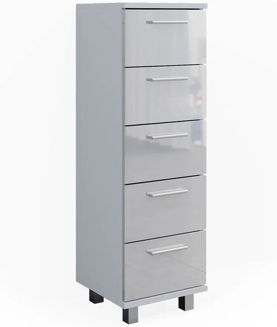 Vicco Midischrank Ilias Badschrank in Weiß Hochglanz, B/H: 30 x 95 cm - Bild 2
