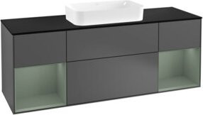 V&B Waschtischunterschrank Finion mit Wandbeleuchtung in Anthrazit, Breite: 160 cm, Tiefe: 50,1 cm, Höhe: 50,1 cm - Bild 1