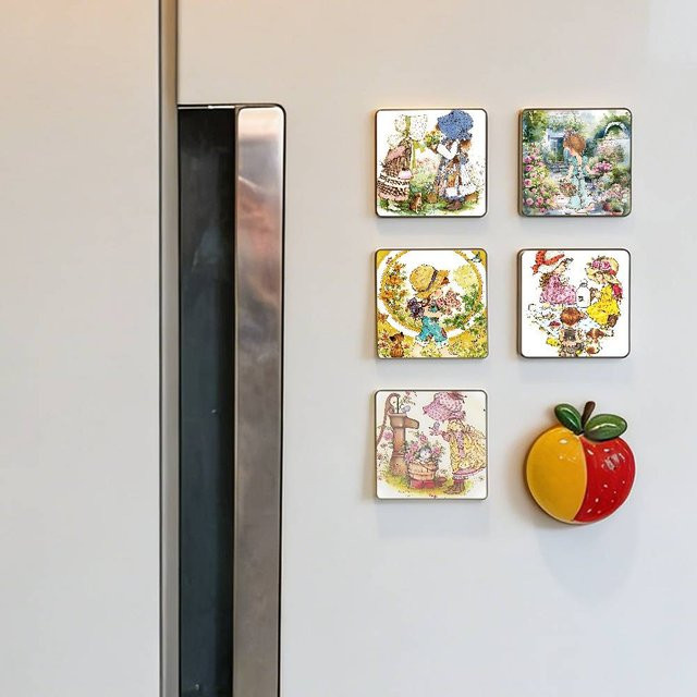 Sarah Kay Kühlschrankmagnete mit bunten Cartoon-Tieren für Kinder in quadratischer Form - Bild 1