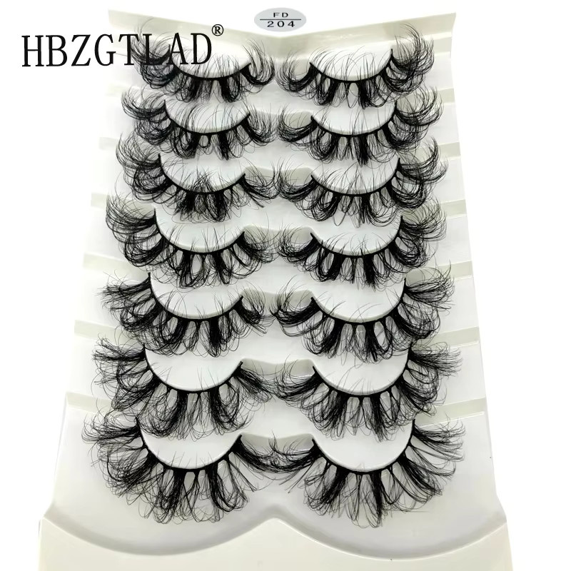 AMSDCN 3D Falsche Wimpern, 8 Paar, Natürlich, Unisex - Bild 5