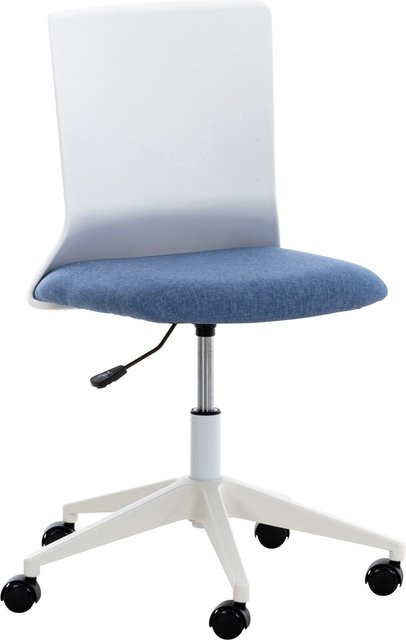 TPFLiving Bürostuhl Apollo Stoff in Blau und Weiß, moderner Schreibtischstuhl für Home-Office mit Rollen, B/T/H: 61 x 61 x 120 cm - Bild 1
