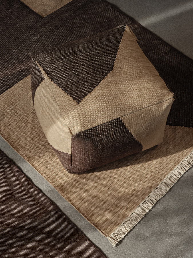 Ferm Living Forene Pouf aus gewebtem Stoff in Mehrfarbig mit abnehmbarem Bezug - Bild 2