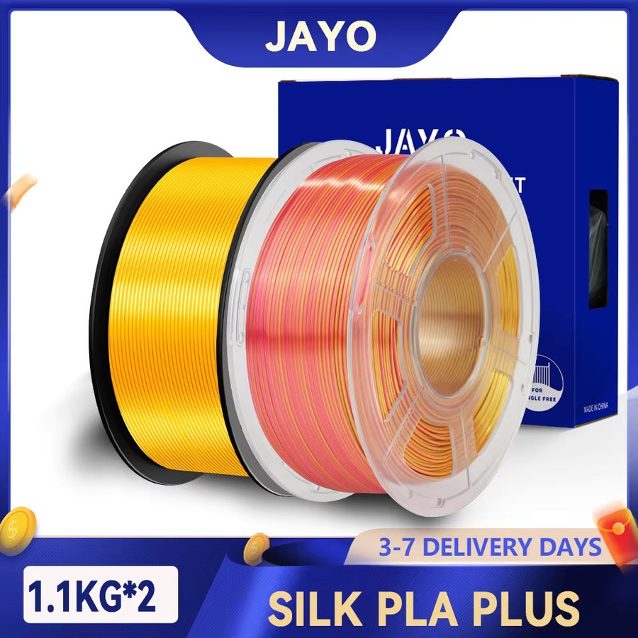 JAYO 2 Rollen 3D Silk PLA+ Filament 1,75 mm für FDM Drucker in Schwarz und Weiß - Bild 2
