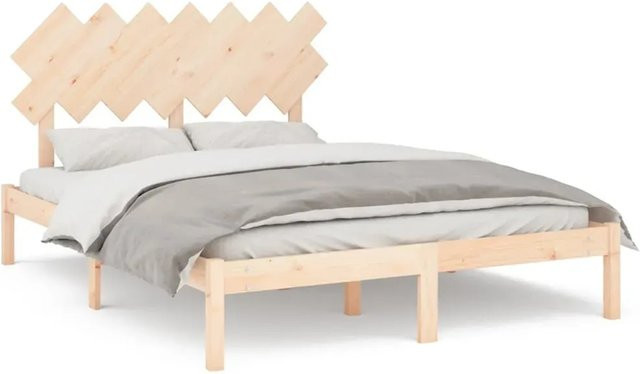 vidaXL Massivholzbett aus Kiefer in Braun, B/T/H: 150 x 200 x 155,5 cm - Bild 1