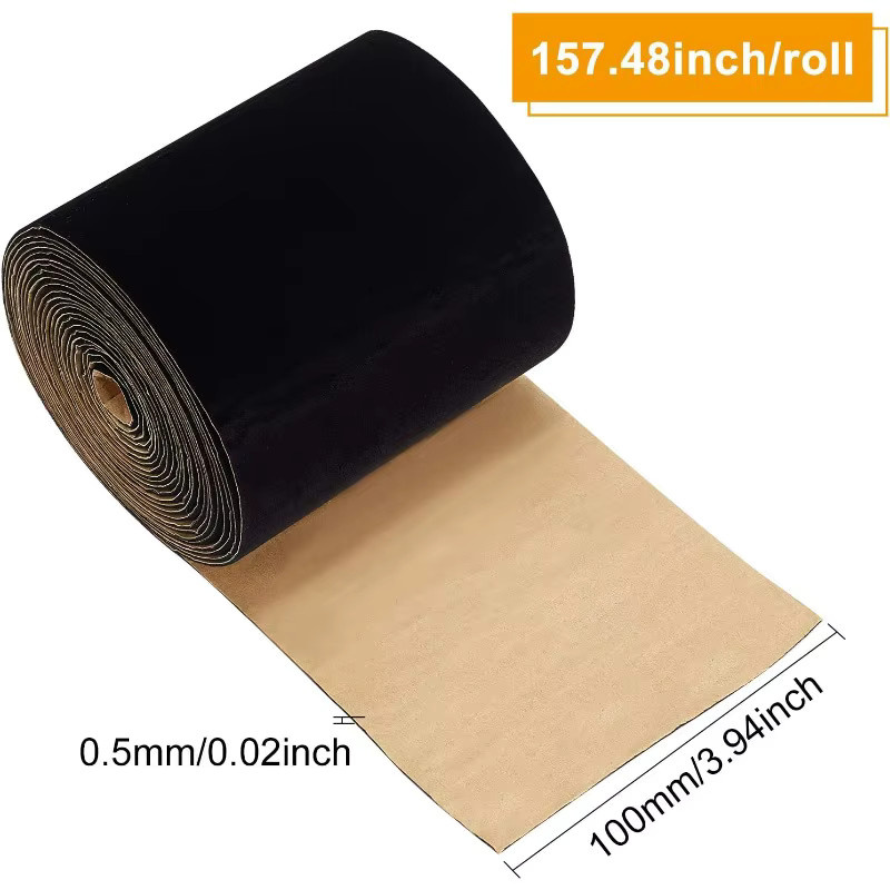 2 Rollen selbstklebender Samtstoff in Schwarz für Schmuckschubladen und DIY-Dekorationen - Bild 2