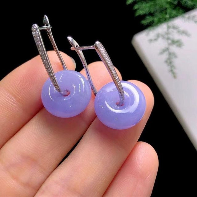 YIRAN Jewelry Ohrringe, Chalcedon, violett, Damen - Bild 1