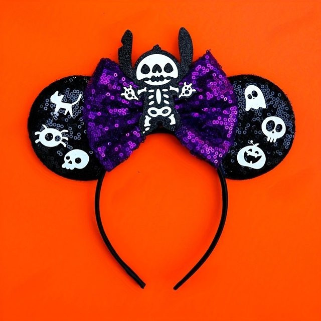 HEROCROSS Disney Stitch Stirnband Mickey Minnie Maus Ohren, Halloween, Haarschmuck - Bild 1