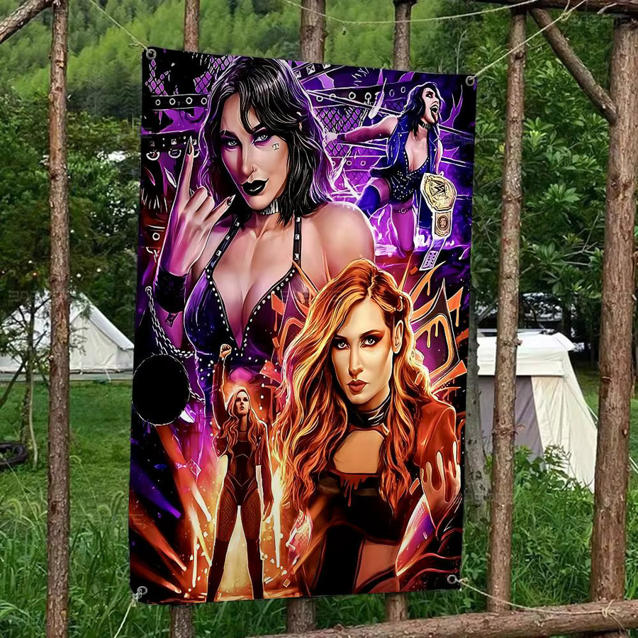 Rhea Ripley Cartoon Flag Wandbanner als Science Fiction Deko für dein Zuhause in Multicolor - Bild 4