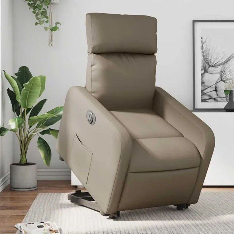 Elektrischer Relaxsessel mit Aufstehhilfe von vidaxl in Braun aus Kunstleder - Bild 1