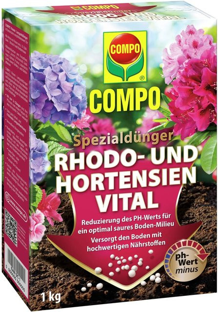 Compo Vital Dünger für Hortensien, Rhododendren und Moorbeetpflanzen, 1 kg - Bild 1